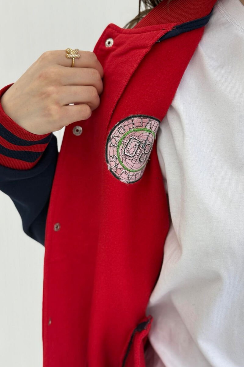 ONE COLOR FLUFFY SMALL LOGOS WOMEN JACKET RED/E KUQE - 5