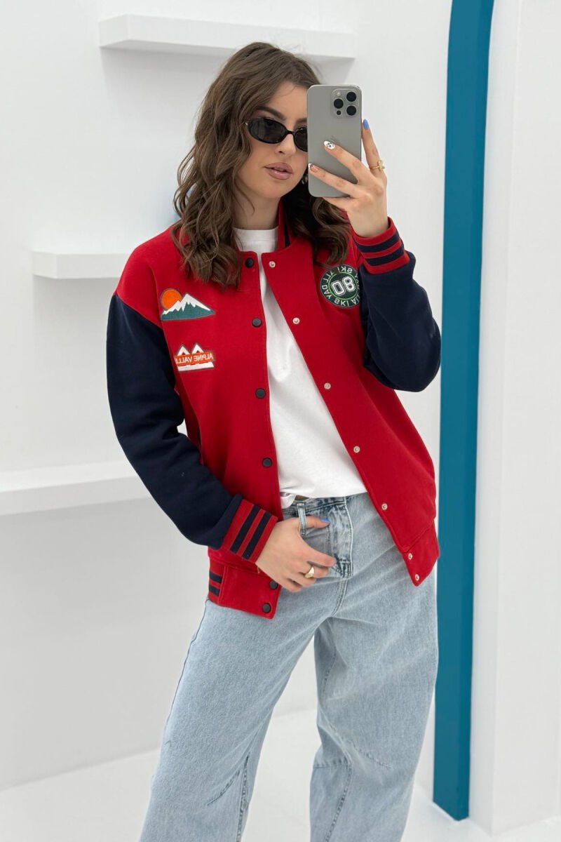 ONE COLOR FLUFFY SMALL LOGOS WOMEN JACKET RED/E KUQE - 6