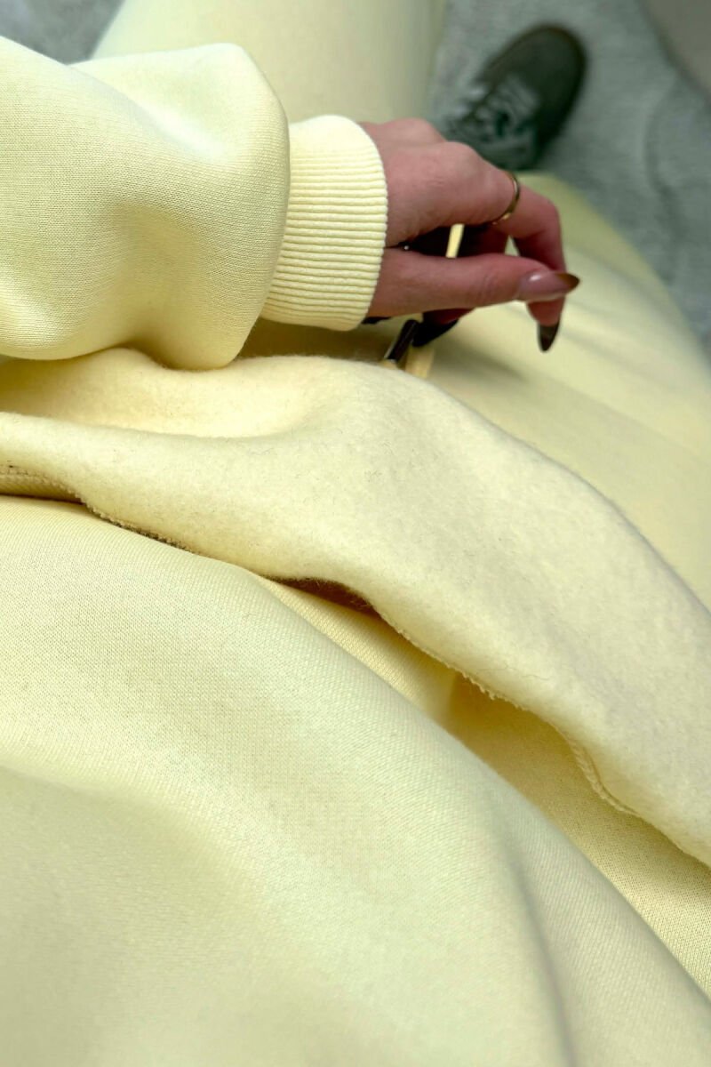 ONE COLOR FLUFFY SWEATSHIRT+ JOGGERS WOMEN SET YELLOW/E VERDHE - 5