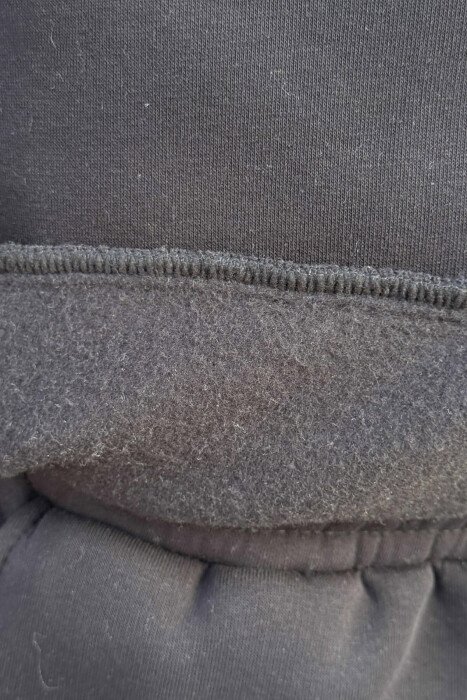 ONE COLOR FLUFFY SWEATSHIRT+JOGGERS MEN SET BLACK/ E ZEZE - 4