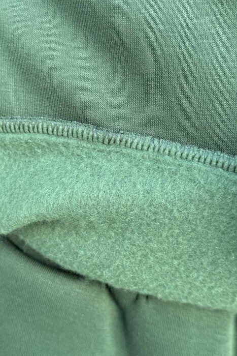 ONE COLOR FLUFFY SWEATSHIRT+JOGGERS MEN SET GREEN/JESHILE - 3