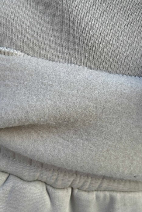ONE COLOR FLUFFY SWEATSHIRT+JOGGERS MEN SET LIGHT GREY/GZ - 3