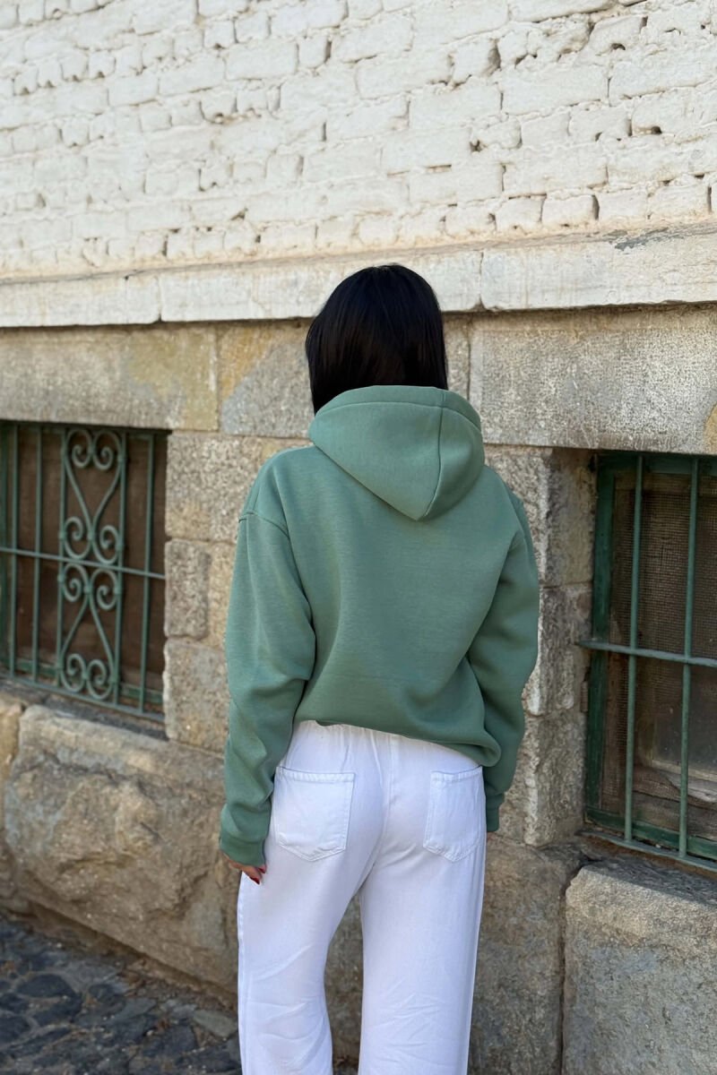 ONE COLOR FLUFFY WOMAN HOODIE DARK MINT/MENTE ERRET - 6
