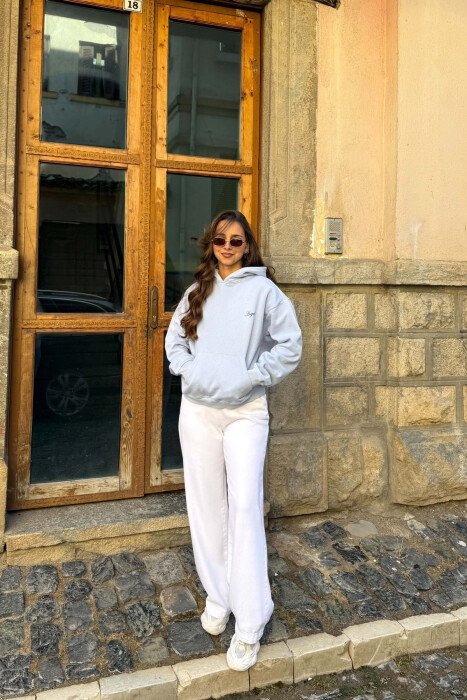 ONE COLOR FLUFFY WOMAN HOODIE LIGHTBLUE/BZ - 4