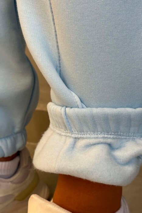 ONE COLOR FLUFFY WOMAN JOGGERS LIGHTBLUE/BZ - 2