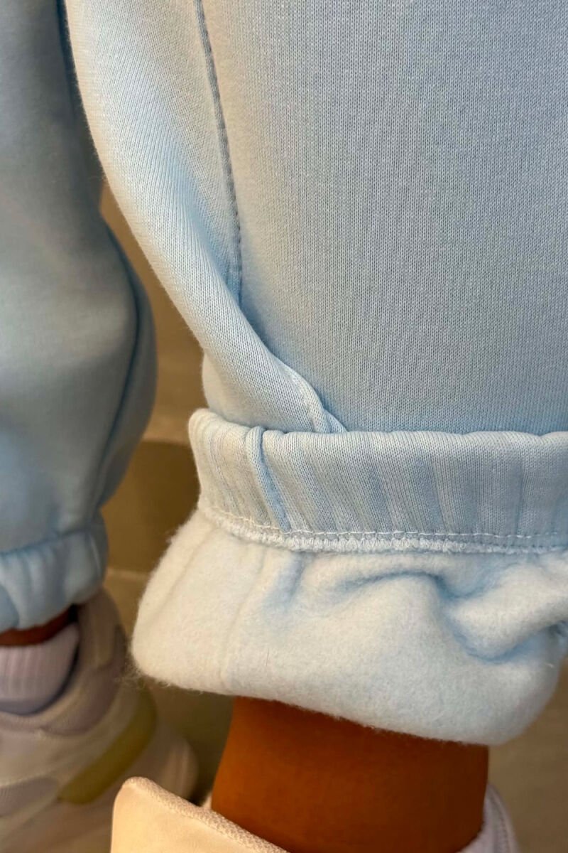 ONE COLOR FLUFFY WOMAN JOGGERS LIGHTBLUE/BZ - 2