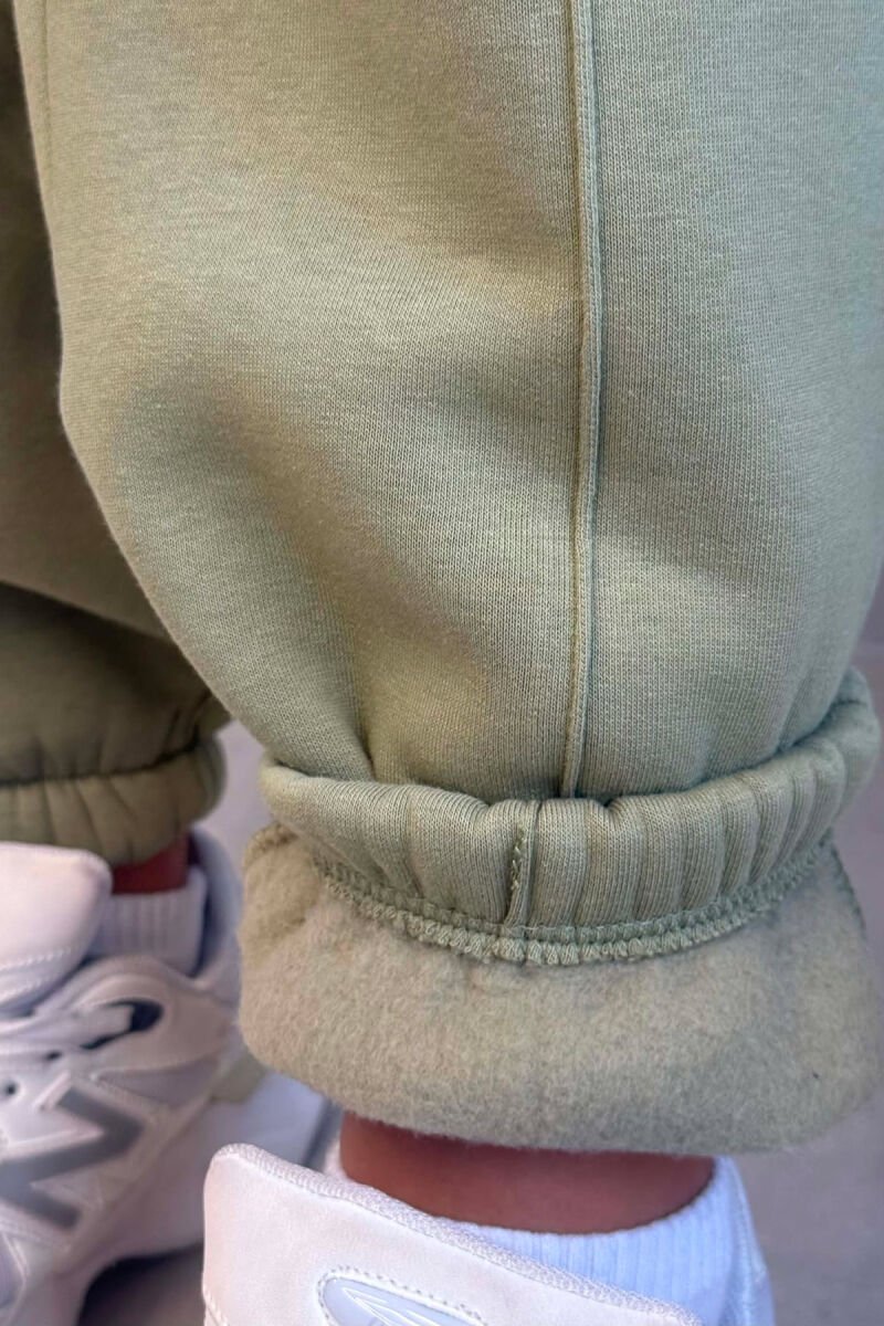 ONE COLOR FLUFFY WOMAN JOGGERS MINT/MENTE - 2