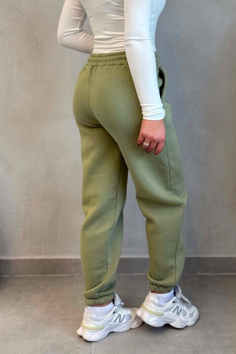 ONE COLOR FLUFFY WOMAN JOGGERS MINT/MENTE - 3