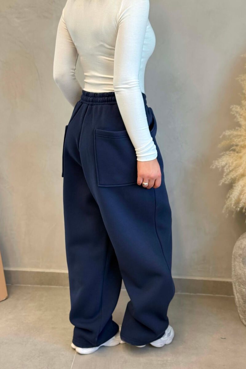 ONE COLOR FLUFFY WOMAN SWEATPANTS BLUE/BLU - 3