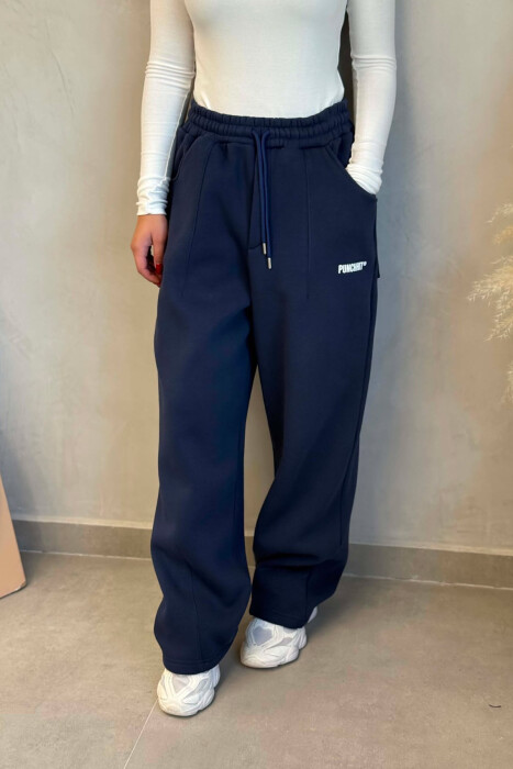 ONE COLOR FLUFFY WOMAN SWEATPANTS BLUE/BLU - 4