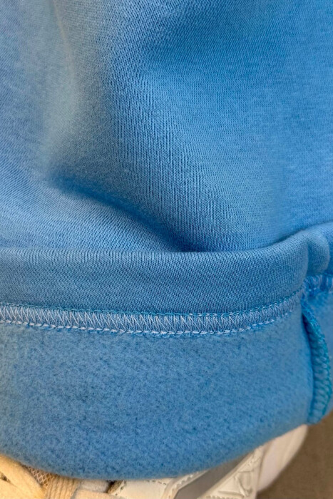 ONE COLOR FLUFFY WOMAN SWEATPANTS LIGHTBLUE/BZ - 3