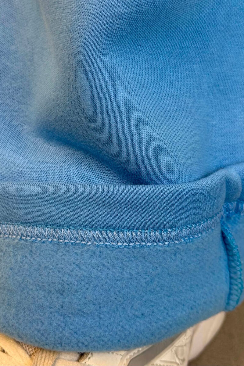 ONE COLOR FLUFFY WOMAN SWEATPANTS LIGHTBLUE/BZ - 3