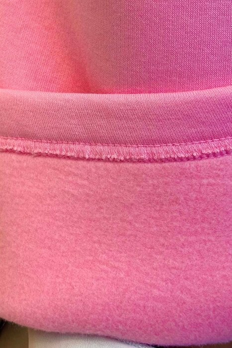 ONE COLOR FLUFFY WOMAN SWEATPANTS PINK/ROZE - 2