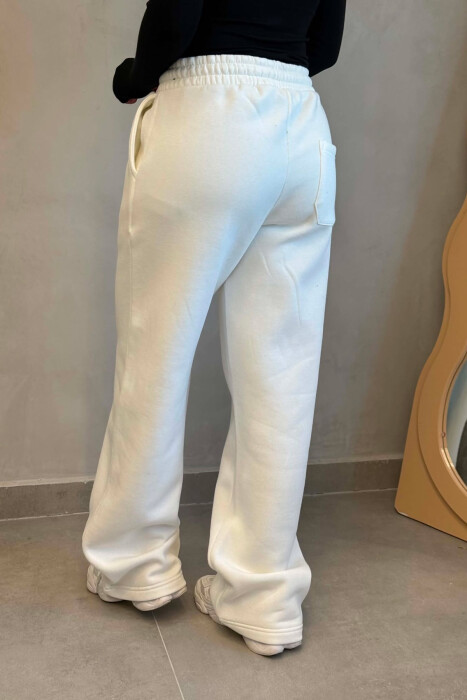 ONE COLOR FLUFFY WOMAN SWEATPANTS WHITE-E BARDHE - 6