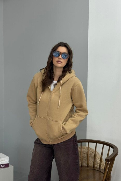 XHAKETE PAMBUKU NJE NGJYRESHE ME PUSH PER FEMRA NE NGJYRE BEZHE - KLAUDIO FASHION
