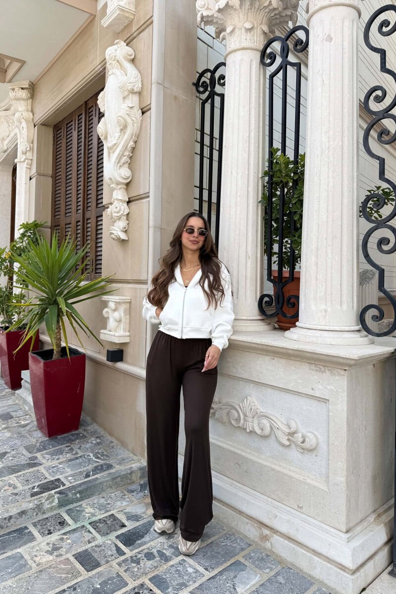 ONE COLOR FLUFFY WOMEN COTTON JACKETS WHITE-E BARDHE - 6