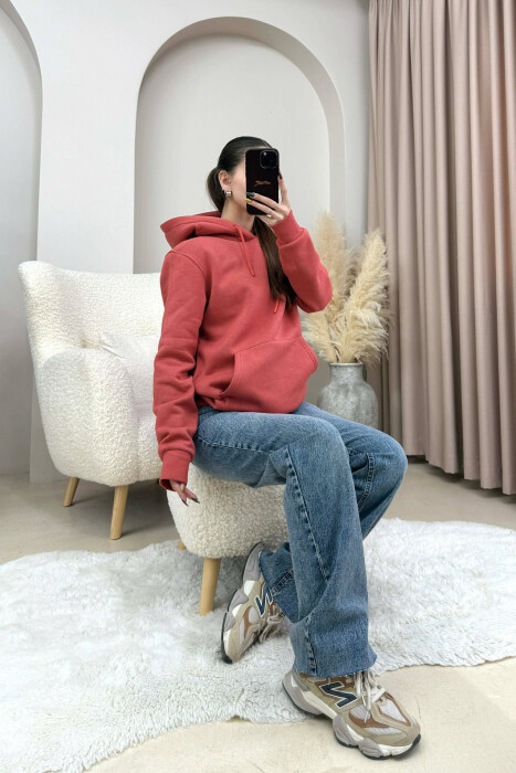 HOODIE NJE NGJYRESHE ME PUSH PER FEMRA NE NGJYRE TULLE - KLAUDIO FASHION