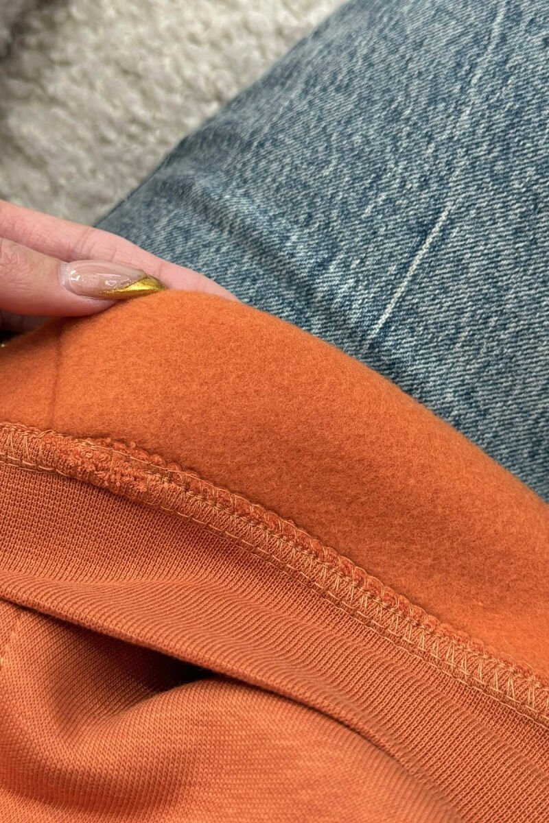 ONE COLOR FLUFFY WOMEN HOODIE ORANGE/PORTOKALLI - 5