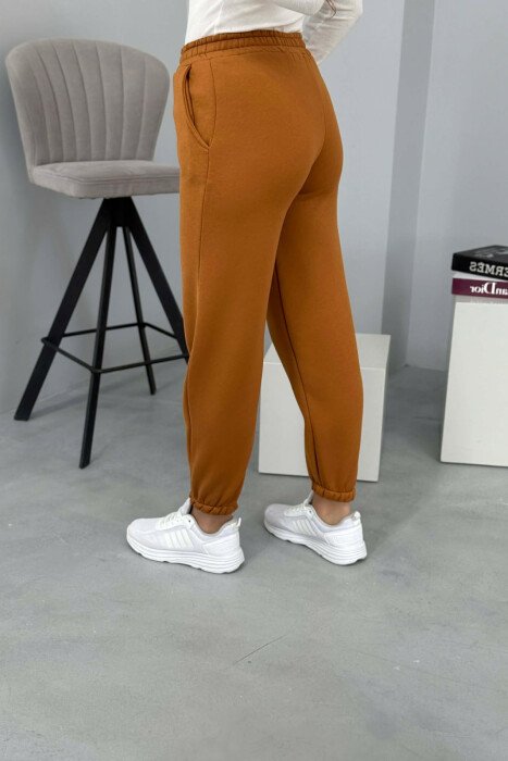 ONE COLOR FLUFFY WOMEN JOGGERS BRICK/TULLE - 3