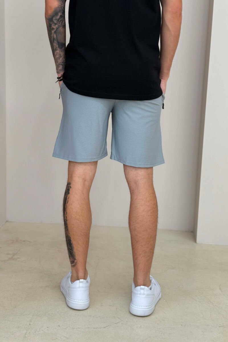 ONE COLOR FRONT IMAGE MEN SHORT SWEATPANTS GREY/GRI - 4
