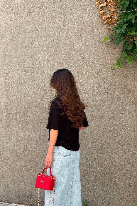 ONE COLOR FRONT IMAGE WOMAN T-SHIRT BLACK/ E ZEZE - 5