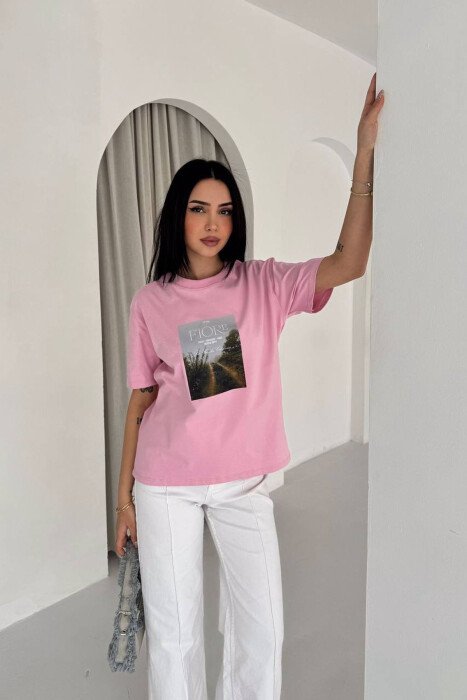 T-SHIRT PER FEMRA NE NGJYRE ROZE 