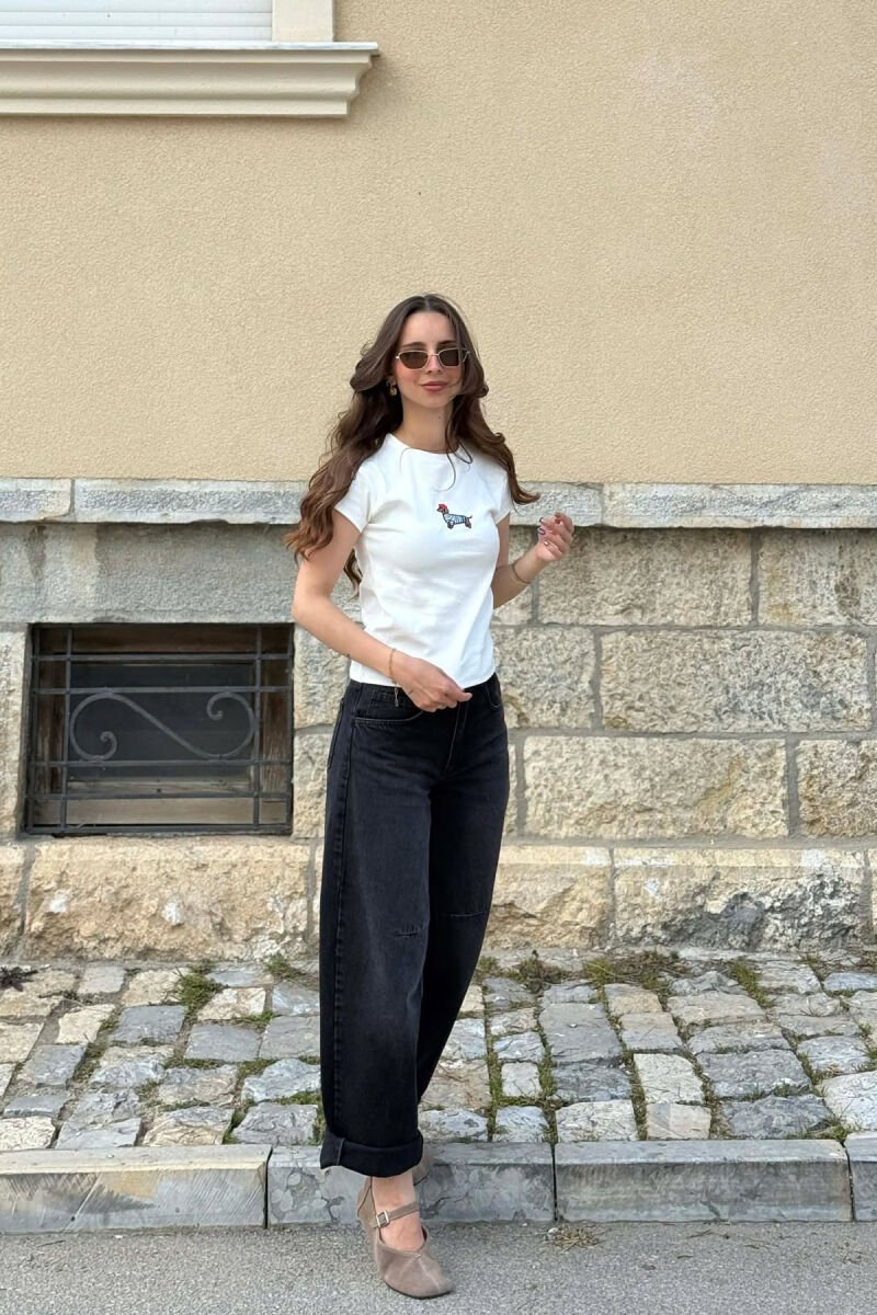 ONE COLOR FRONT IMAGE WOMAN T-SHIRT WHITE-E BARDHE - 5