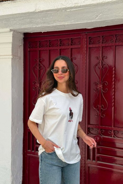 ONE COLOR FRONT IMAGE WOMAN T-SHIRT WHITE-E BARDHE - 2
