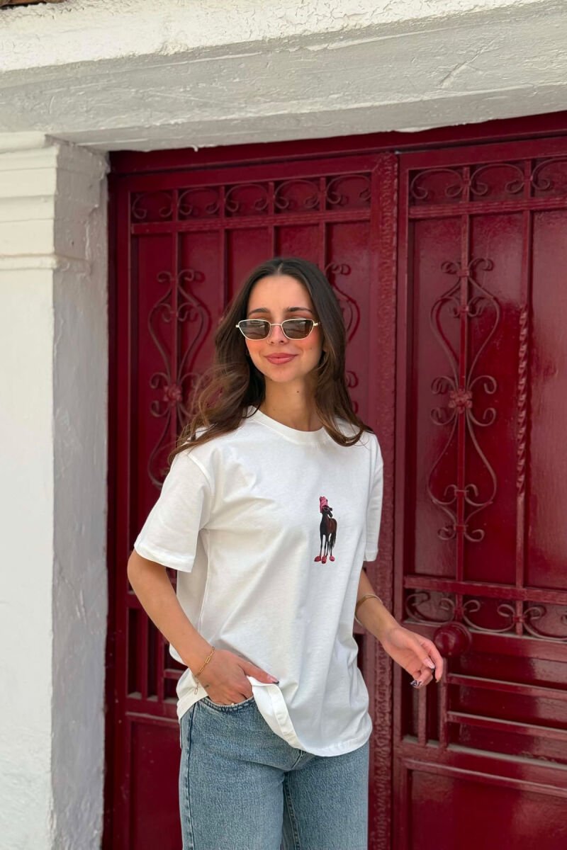 ONE COLOR FRONT IMAGE WOMAN T-SHIRT WHITE-E BARDHE - 2