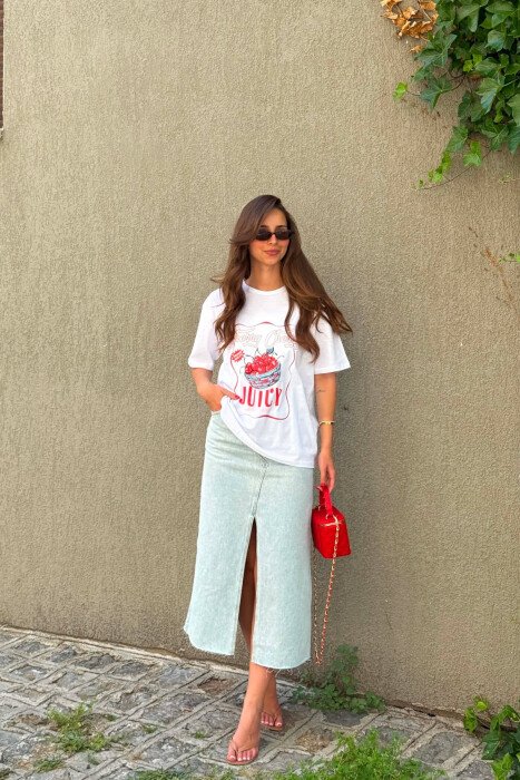 ONE COLOR FRONT IMAGE WOMAN T-SHIRT WHITE-E BARDHE - 2