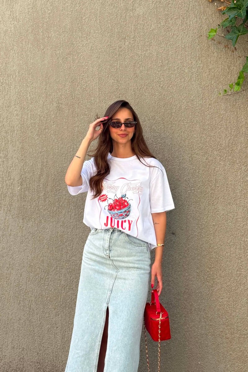 ONE COLOR FRONT IMAGE WOMAN T-SHIRT WHITE-E BARDHE - 3
