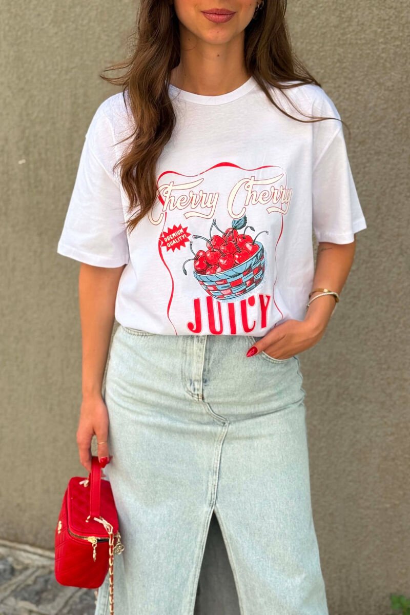 ONE COLOR FRONT IMAGE WOMAN T-SHIRT WHITE-E BARDHE - 4