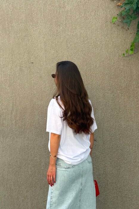ONE COLOR FRONT IMAGE WOMAN T-SHIRT WHITE-E BARDHE - 5