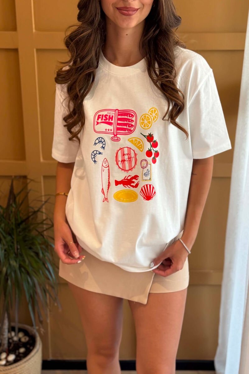 ONE COLOR FRONT IMAGE WOMAN T-SHIRT WHITE-E BARDHE - 2