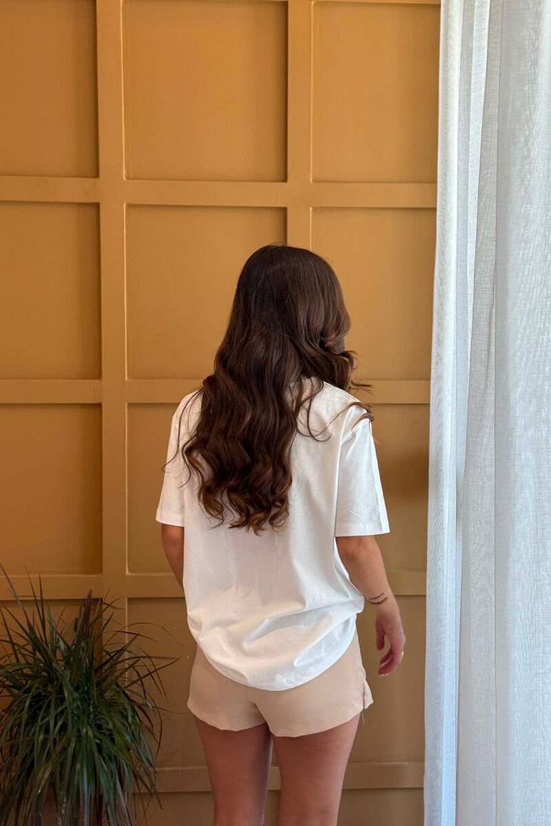 ONE COLOR FRONT IMAGE WOMAN T-SHIRT WHITE-E BARDHE - 6