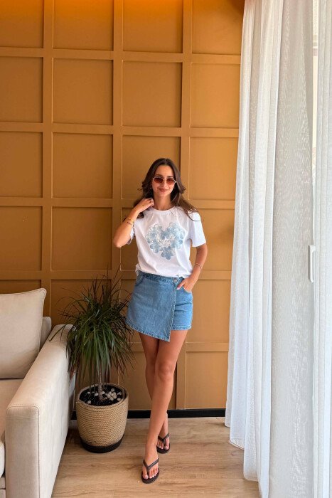 ONE COLOR FRONT IMAGE WOMAN T-SHIRT WHITE-E BARDHE - 2