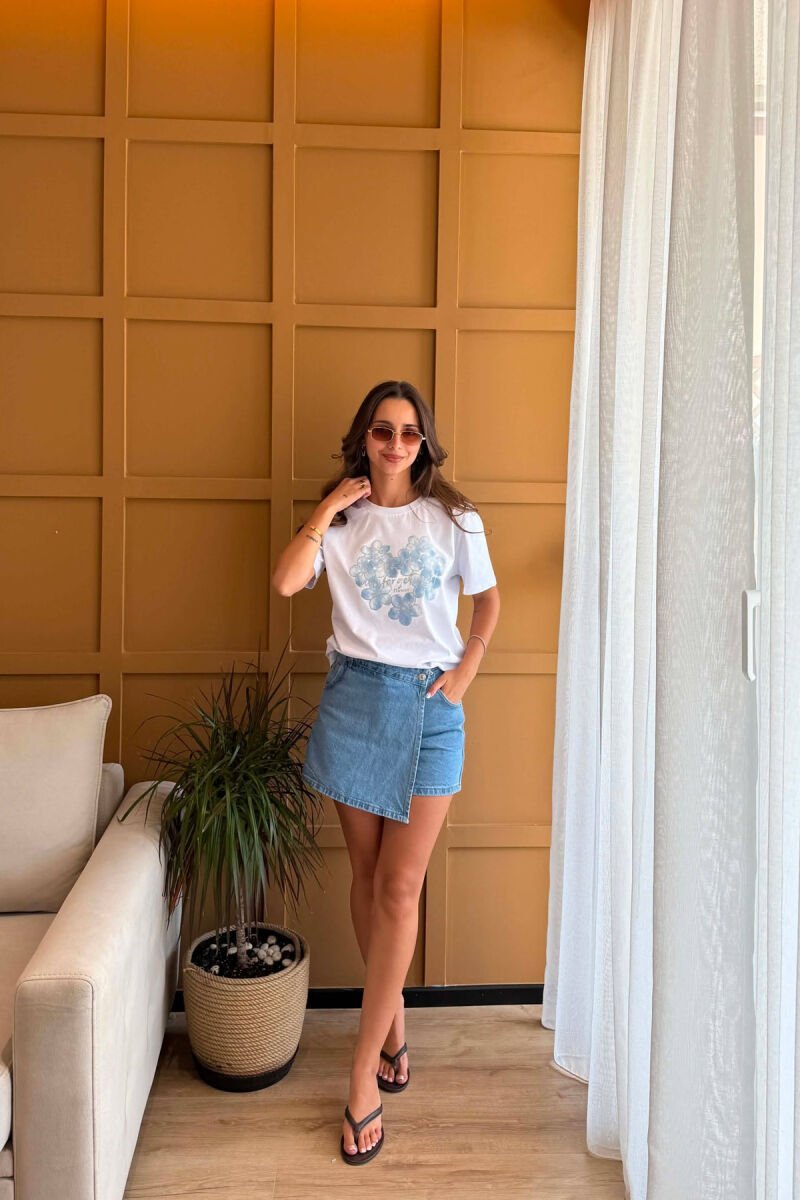 ONE COLOR FRONT IMAGE WOMAN T-SHIRT WHITE-E BARDHE - 2