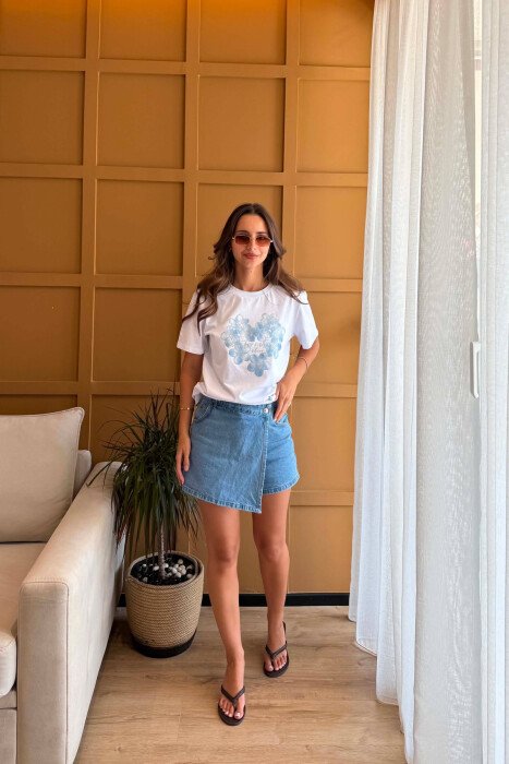 ONE COLOR FRONT IMAGE WOMAN T-SHIRT WHITE-E BARDHE - 3