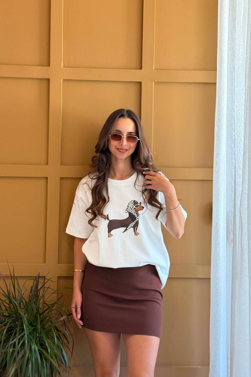 ONE COLOR FRONT IMAGE WOMEN T-SHIRT WHITE-E BARDHE - 1