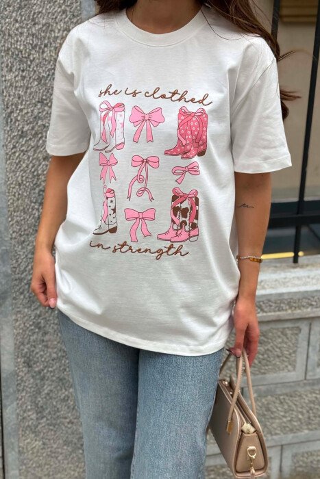 ONE COLOR FRONT IMAGES WOMAN T-SHIRT WHITE-E BARDHE - 2