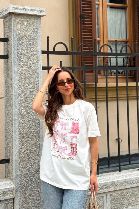 ONE COLOR FRONT IMAGES WOMAN T-SHIRT WHITE-E BARDHE - 3