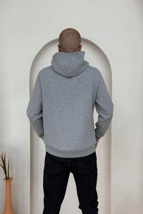 ONE COLOR FRONT LOGO MEN HOODIE GREY/GRI - 4