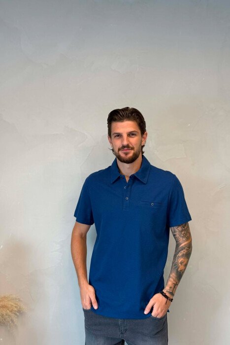 ONE COLOR FRONT POCKET MEN T-SHIRT BLUE/BLU 