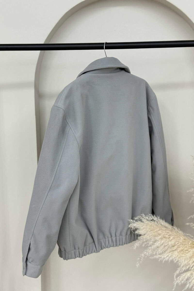 ONE COLOR FRONT POCKETS WOMEN JACKET GREY/GRI - 4