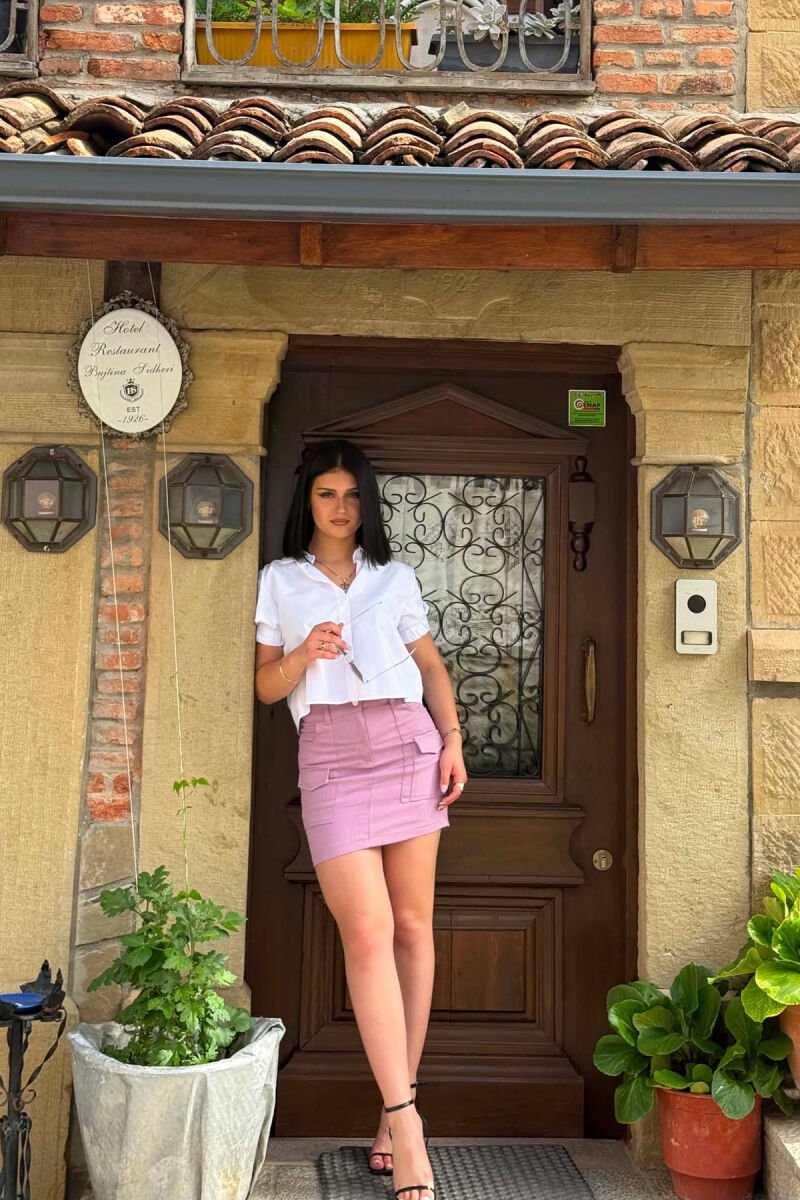 ONE COLOR FRONT POCKETS WOMEN SKIRT PURPLE/LEJLA - 4