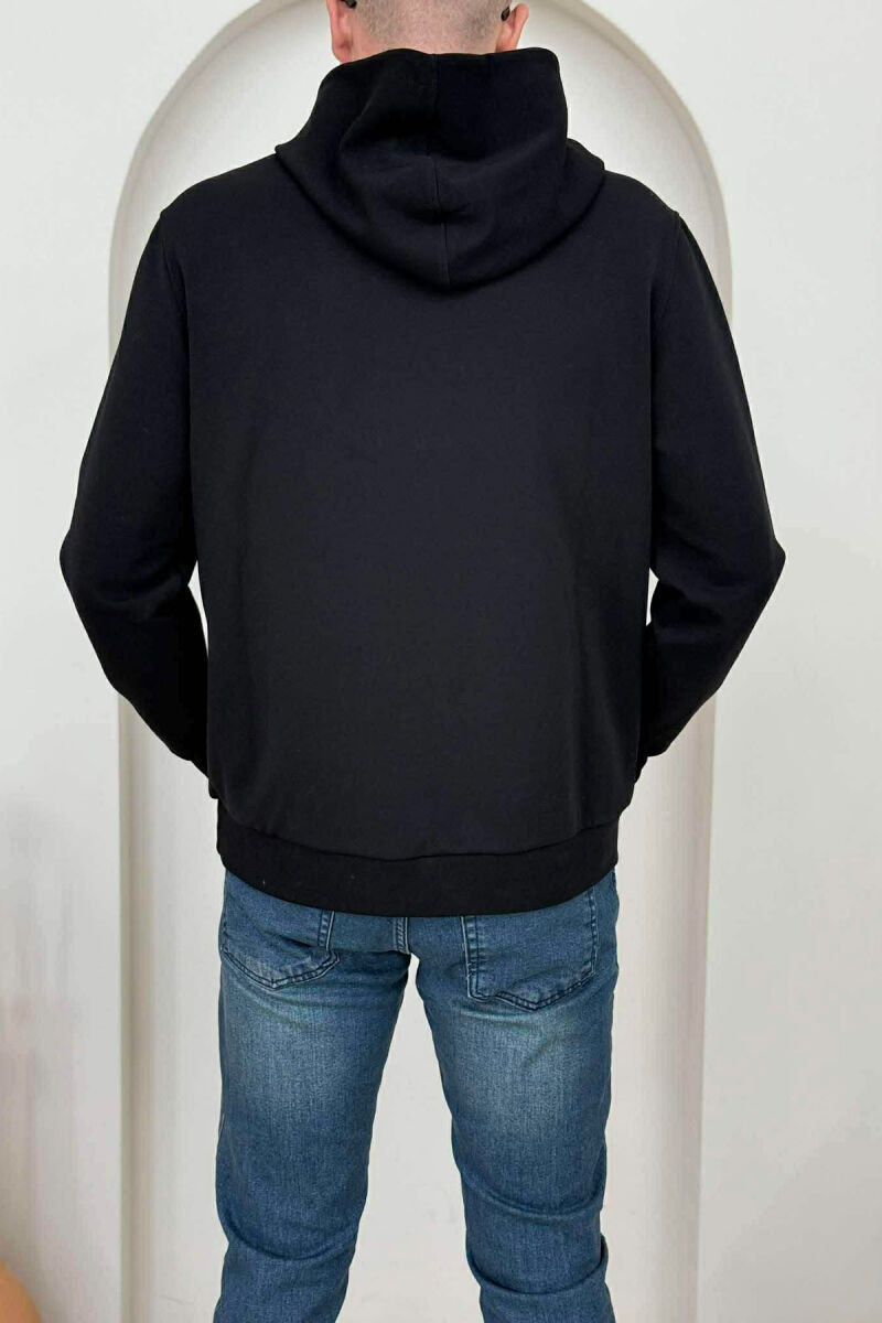 ONE COLOR FRONT WRITTING MEN HOODIE BLACK/ E ZEZE - 3