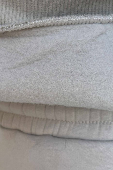 ONE COLOR FRONT WRITTINGS HOODIE+JOGGERS MEN SET LIGHT GREY/GZ - 3