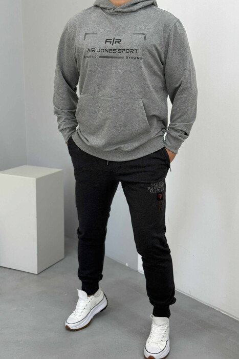 ONE COLOR FRONT WRITTINGS MEN JOGGERS DARK GREY/GEE - 1