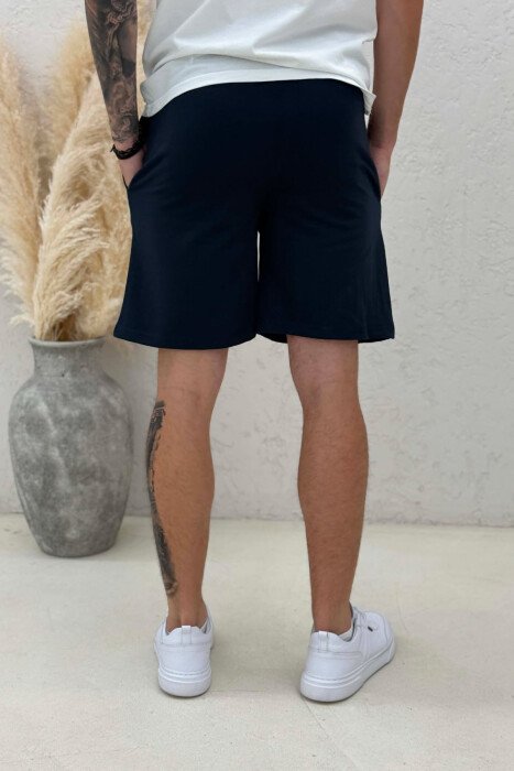 ONE COLOR FRONT WRITTINGS MEN SHORT SWEATPANTS BLUE/BLU - 3