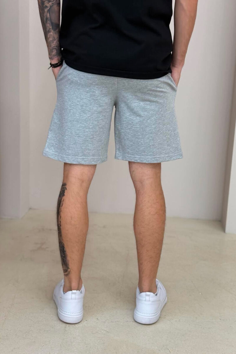 ONE COLOR FRONT WRITTINGS MEN SHORT SWEATPANTS GREY/GRI - 4